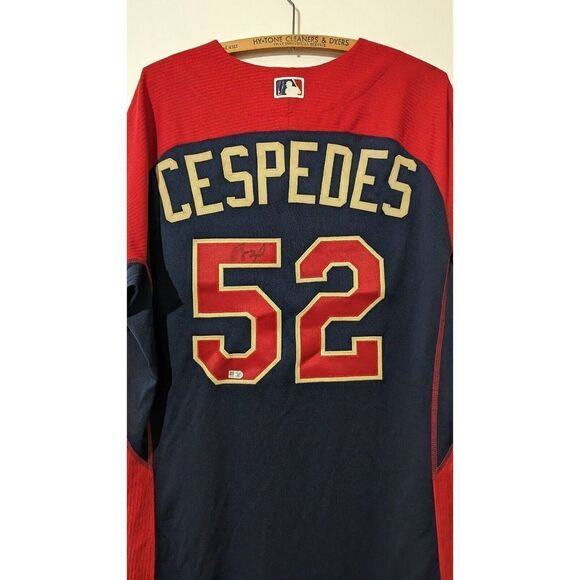 Autographed American League 2014 MLB Yoenis Cespedes All Star Majestic Jersey 46 - Picture 5 of 15